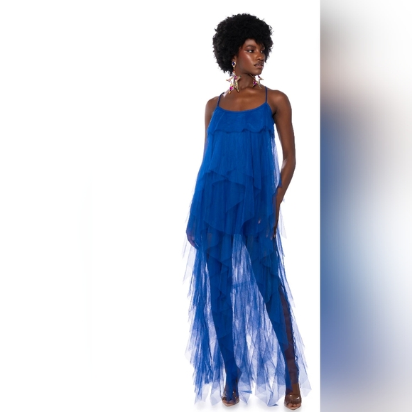 NWT AKIRA Ruffle Maxi Dress - Picture 2 of 10